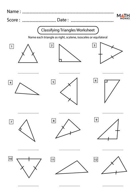 classifying triangles worksheet